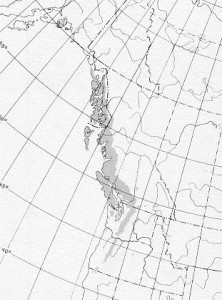Distribution of Alaska Cedar from Silvics of North America