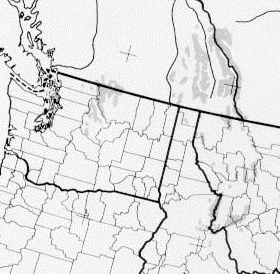 Distribution of Alpine Larch from Silvics of North America